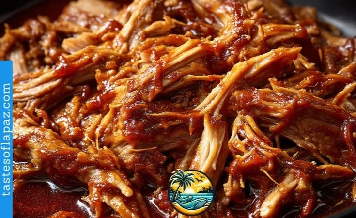 Delicious Crock Pot BBQ pulled pork served with coleslaw on a sandwich
