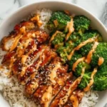 Delicious easy healthy sticky chicken bowls with fresh ingredients