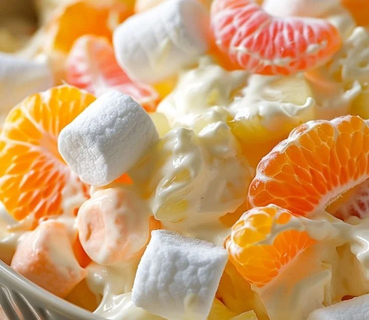 Delicious Hawaiian fruit salad made with Cool Whip and fresh tropical fruits