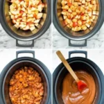 Healthy homemade apple butter in a jar with fresh apples