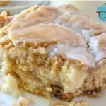 Delicious homemade cinnamon roll cake served on a plate