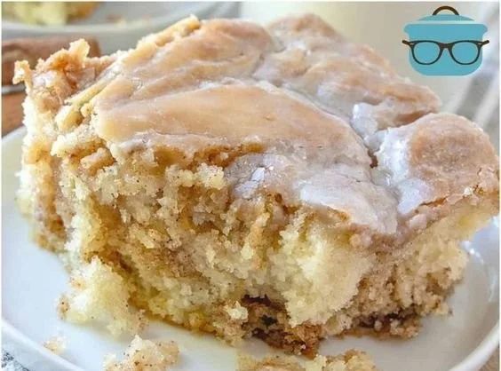 Delicious homemade cinnamon roll cake served on a plate