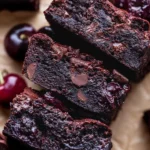Delicious homemade cherry brownies made with roasted cherries.
