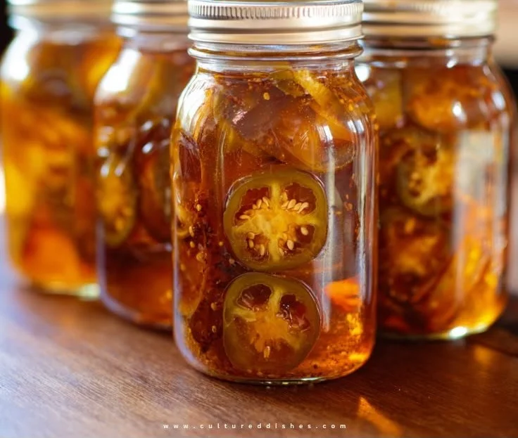 Easy recipe for smoky Bourbon Cowboy Candy with a sweet and spicy flavor.